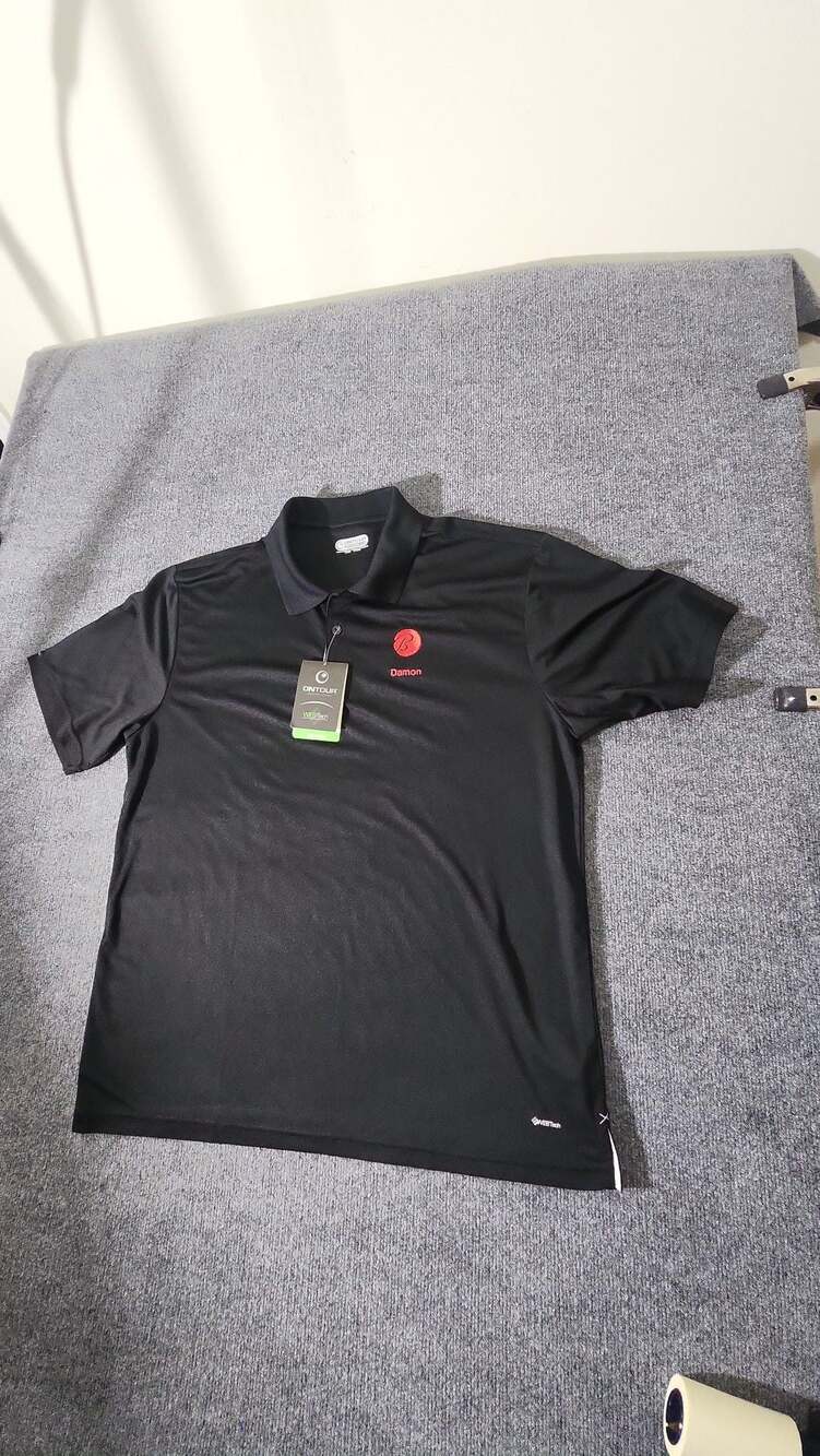 ONTOUR WEBTech Men's Performance Polo Shirt Black Size XL Damon Logo NWT